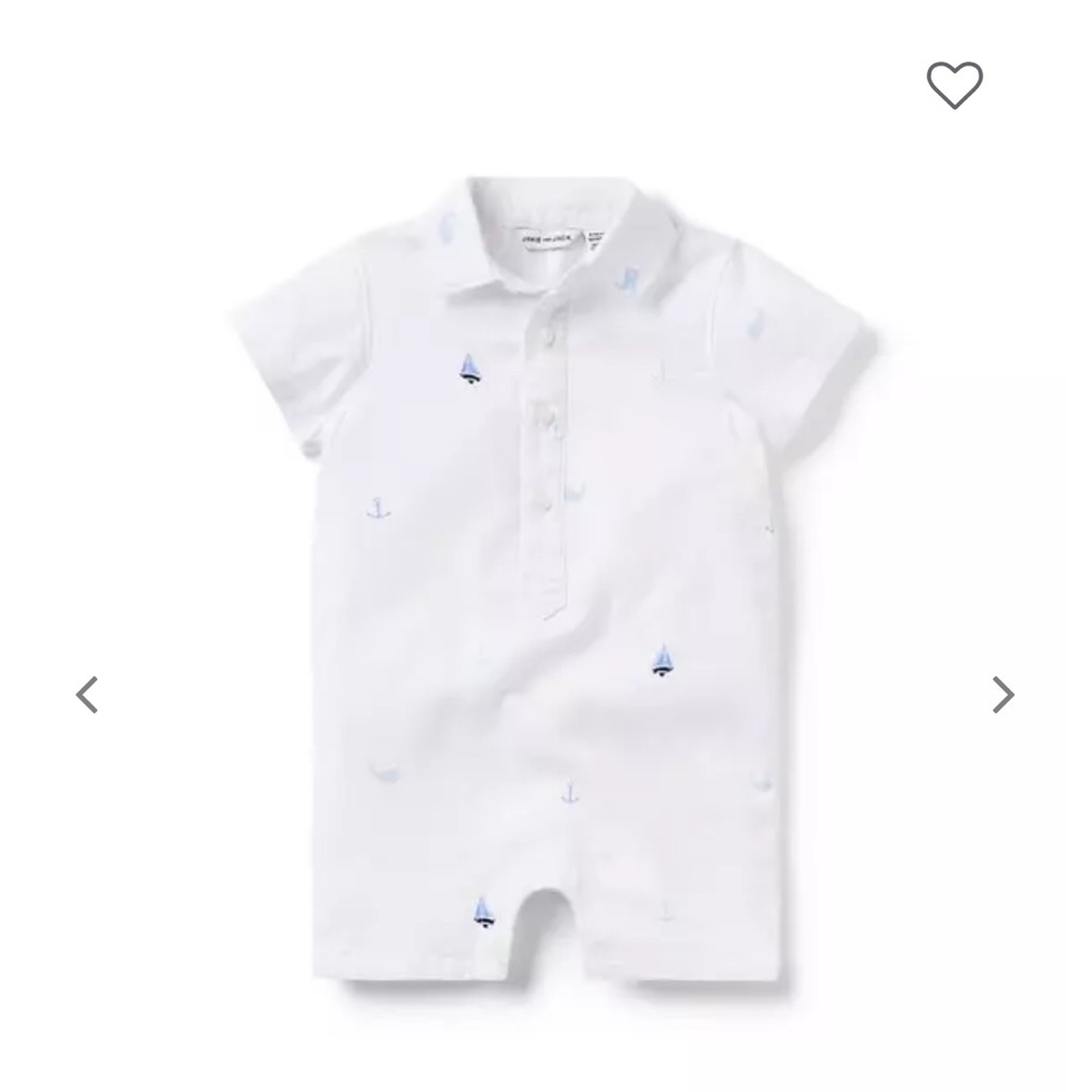 Janie and jack BABY NAUTICAL COLLARED ROMPER